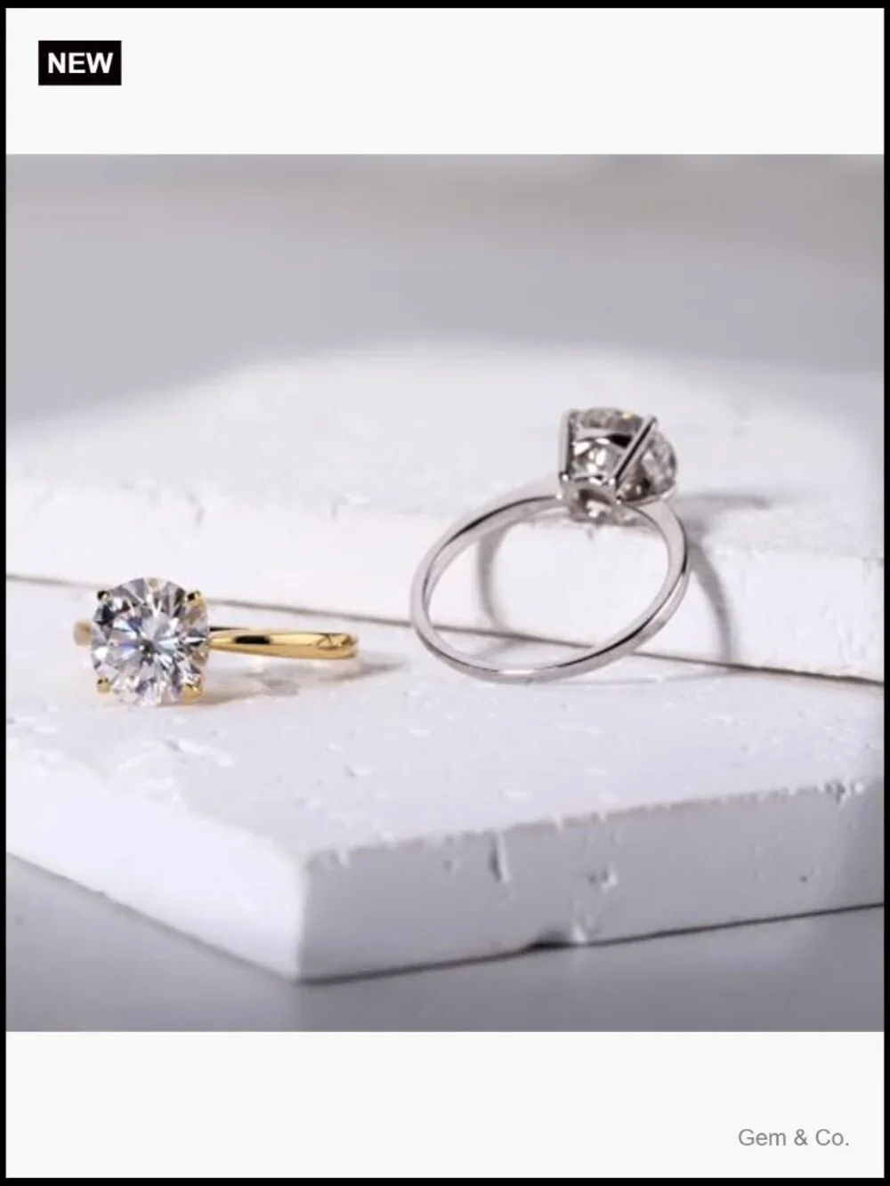 Moissanite Engagement Ring 925 Sterling Silver Plated Wedding Band Solitaire